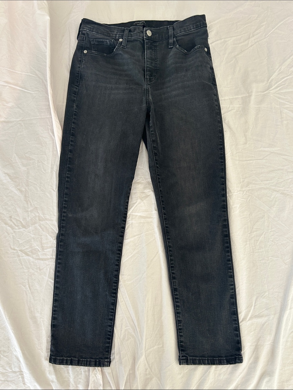 Banana Republic High-Rise Slim Jeans in Washed Black Denim